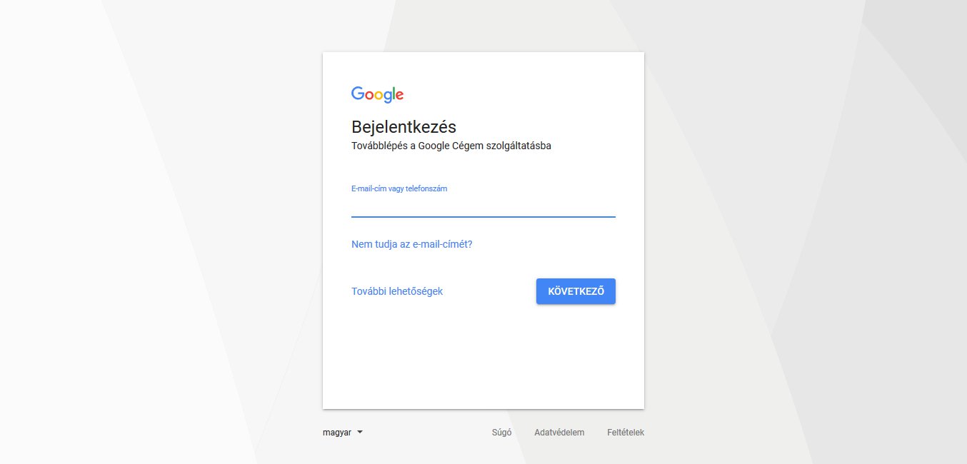 Google Cégem regisztráció - belépés